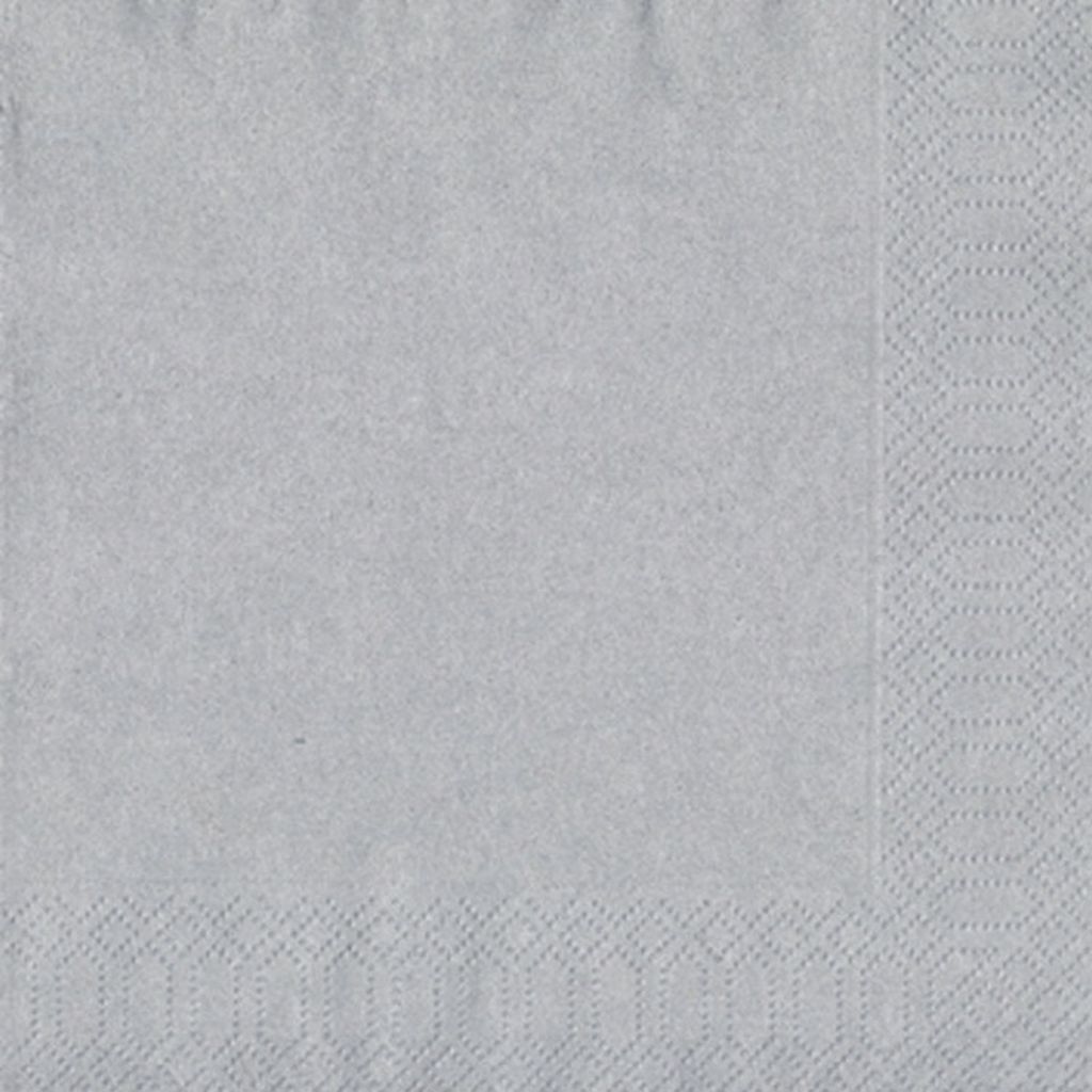 DUNI 105805/ Duni Weihnachts Lunchservietten - 33 x 33 cm, uni silber