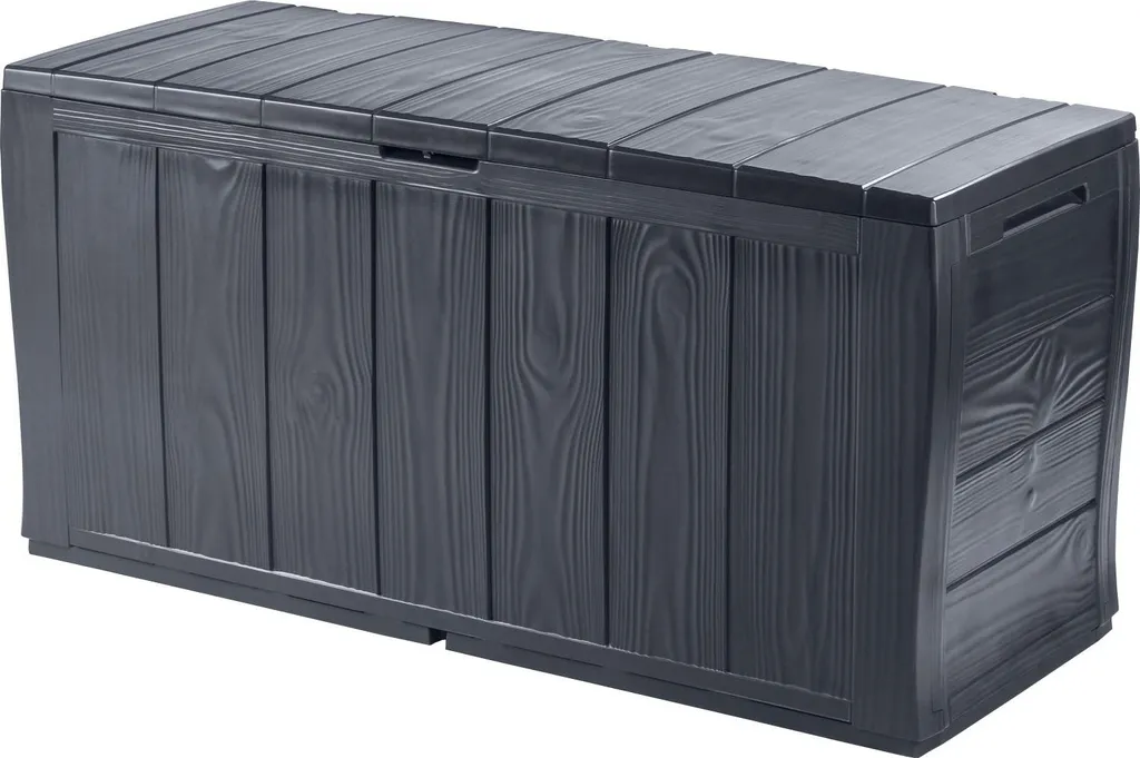 Keter Sherwood - Cassetta portaoggetti da giardino 270 L - 117 x 45 x 57,5 cm - Grafite