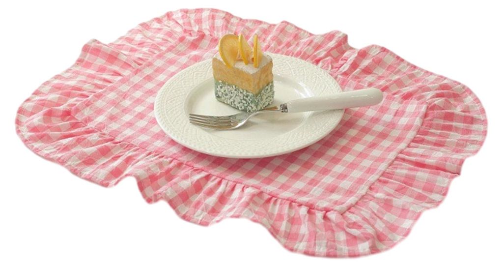 1/2 Stück Küchen-Platzsets, quadratisch, rund, aus gewaschener Baumwolle mit gefalteten Kanten, hitzebeständig, für Esszimmer, Küche, Partys
