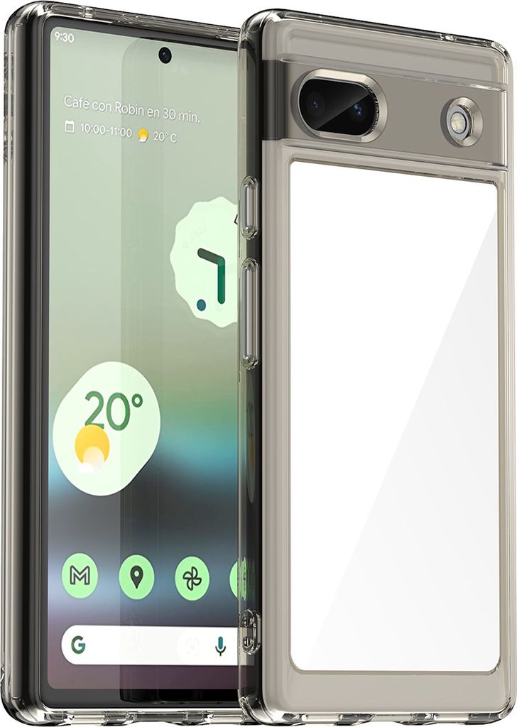 Schutzhülle für Google Pixel 6A Klar Rückseite Stoßfeste TPU Silikon Bumper Hülle Grau