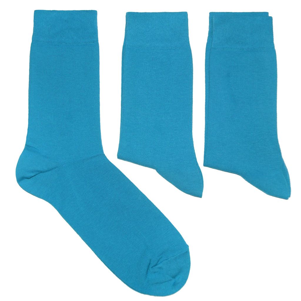 Herren Business Socken 3-er Pack aus Baumwolle Ozean Diva Blau Größe 43-46