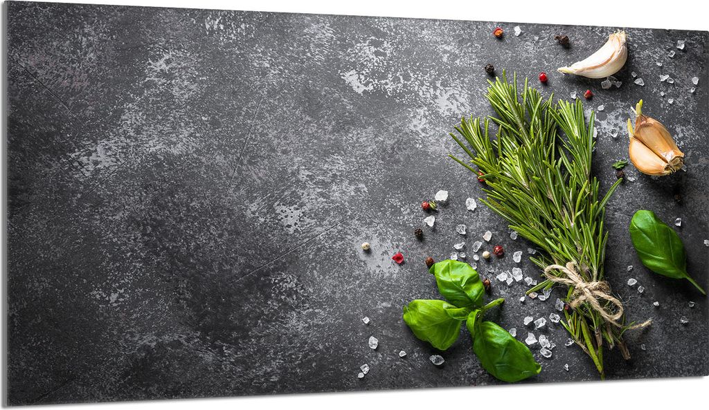 Glasschutzplatte für den Herd 90x52 Gewürze