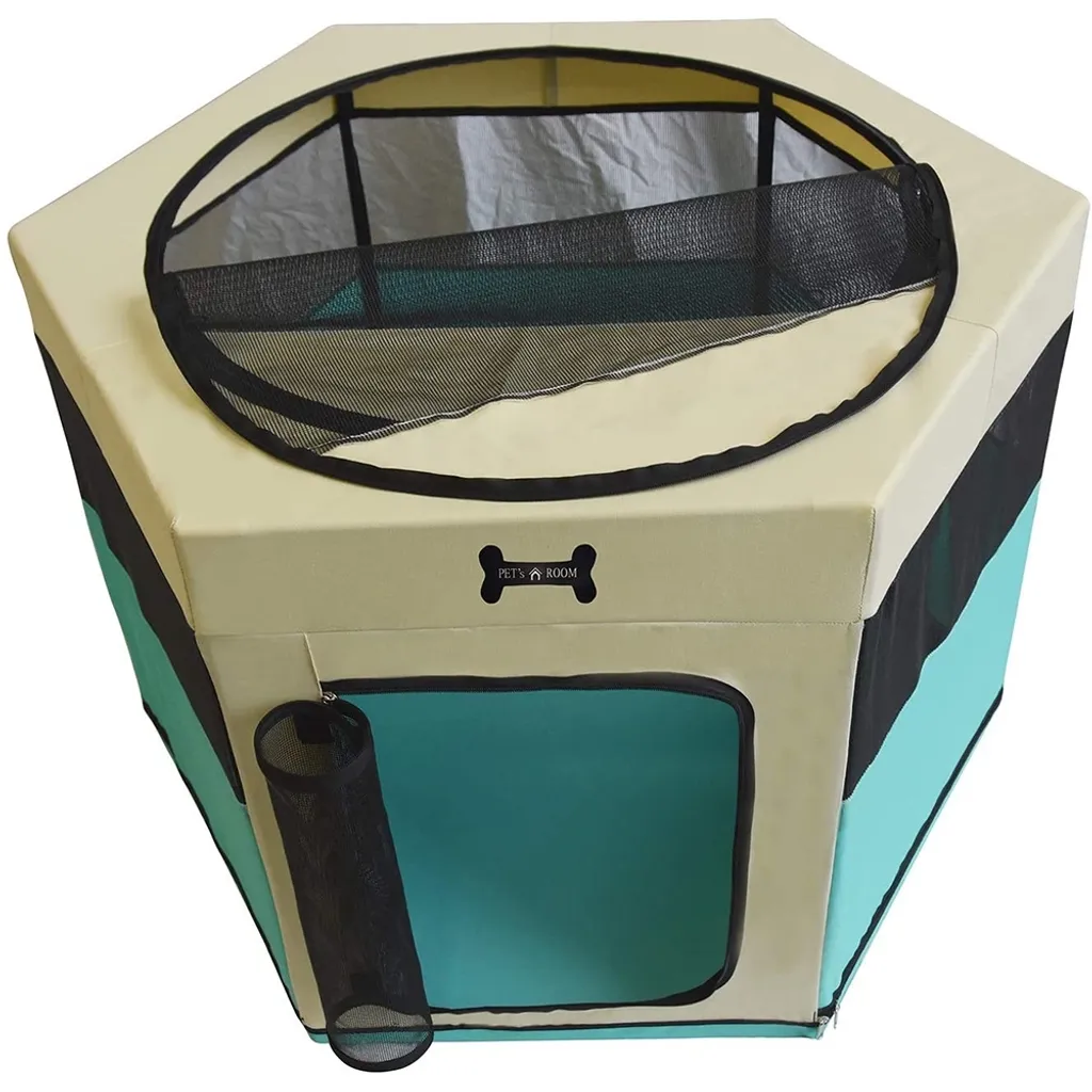 Parc pour chiots modulable 90x90x61cm - Solution d'éducation turquoise