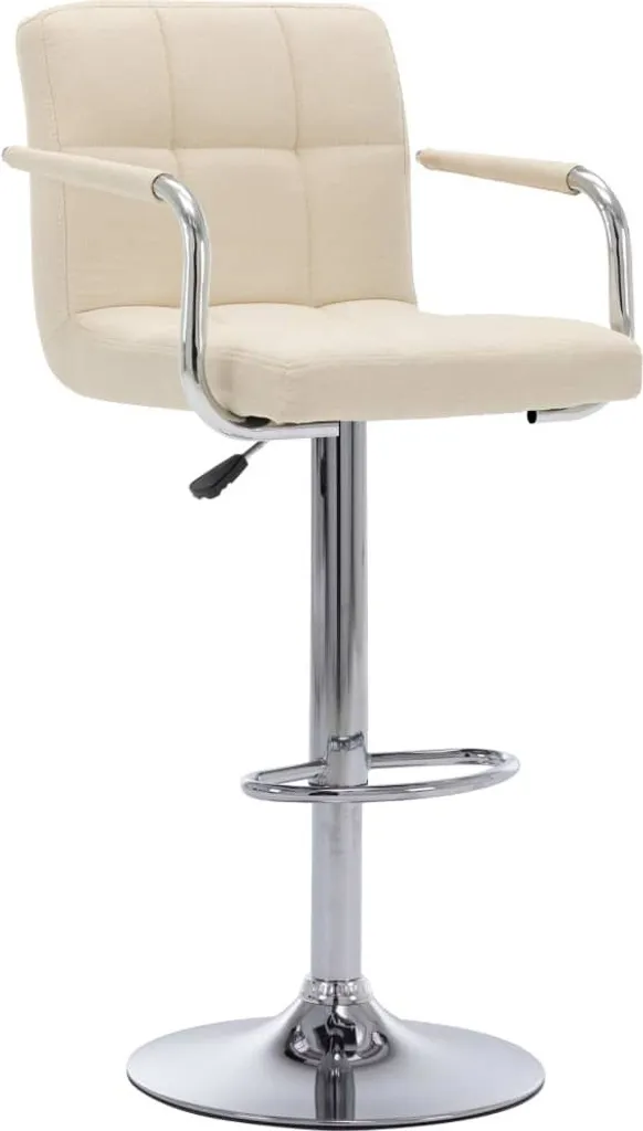 Sgabello Bar The Living Store Crema Tessuto | Sedia Alta Cucina