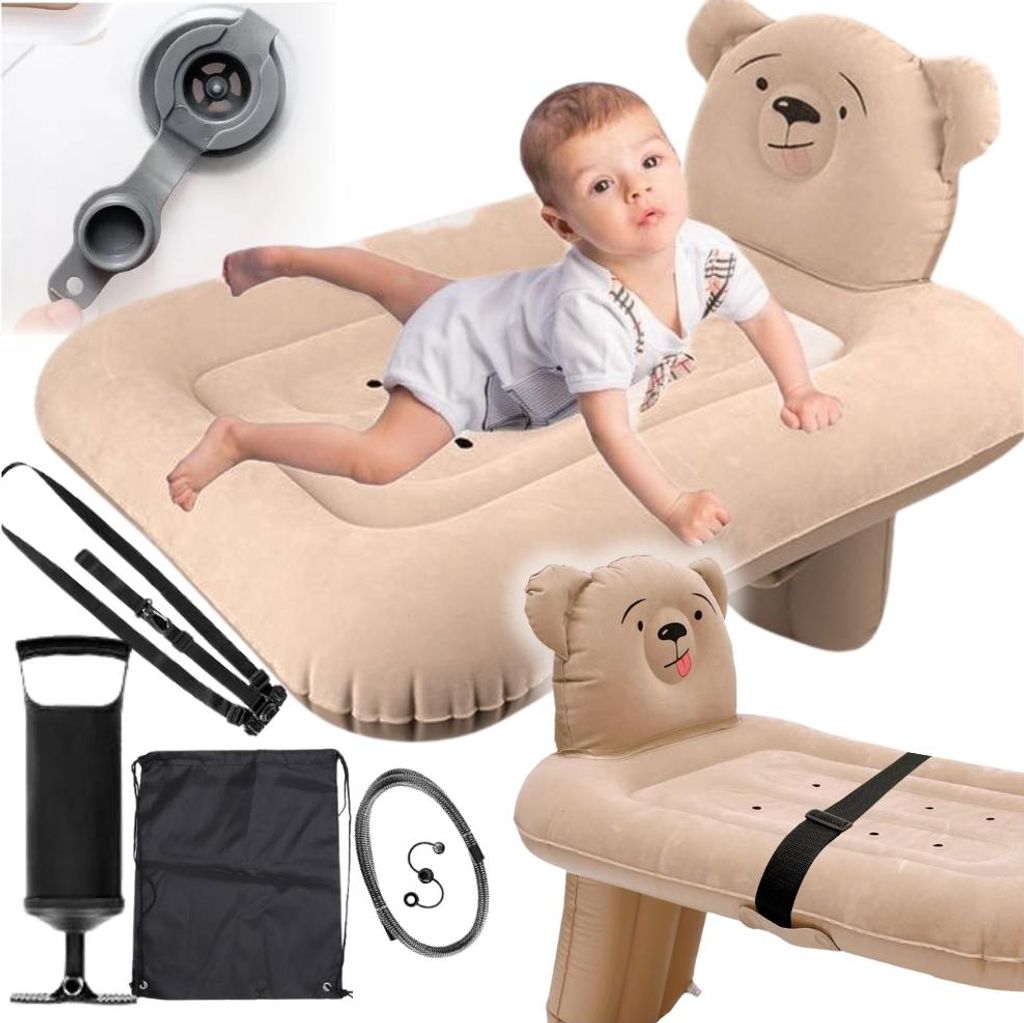 Aufblasbares Reisebett, Matratze für Flugzeug, Bahn, Auto, Bett + Pumpe