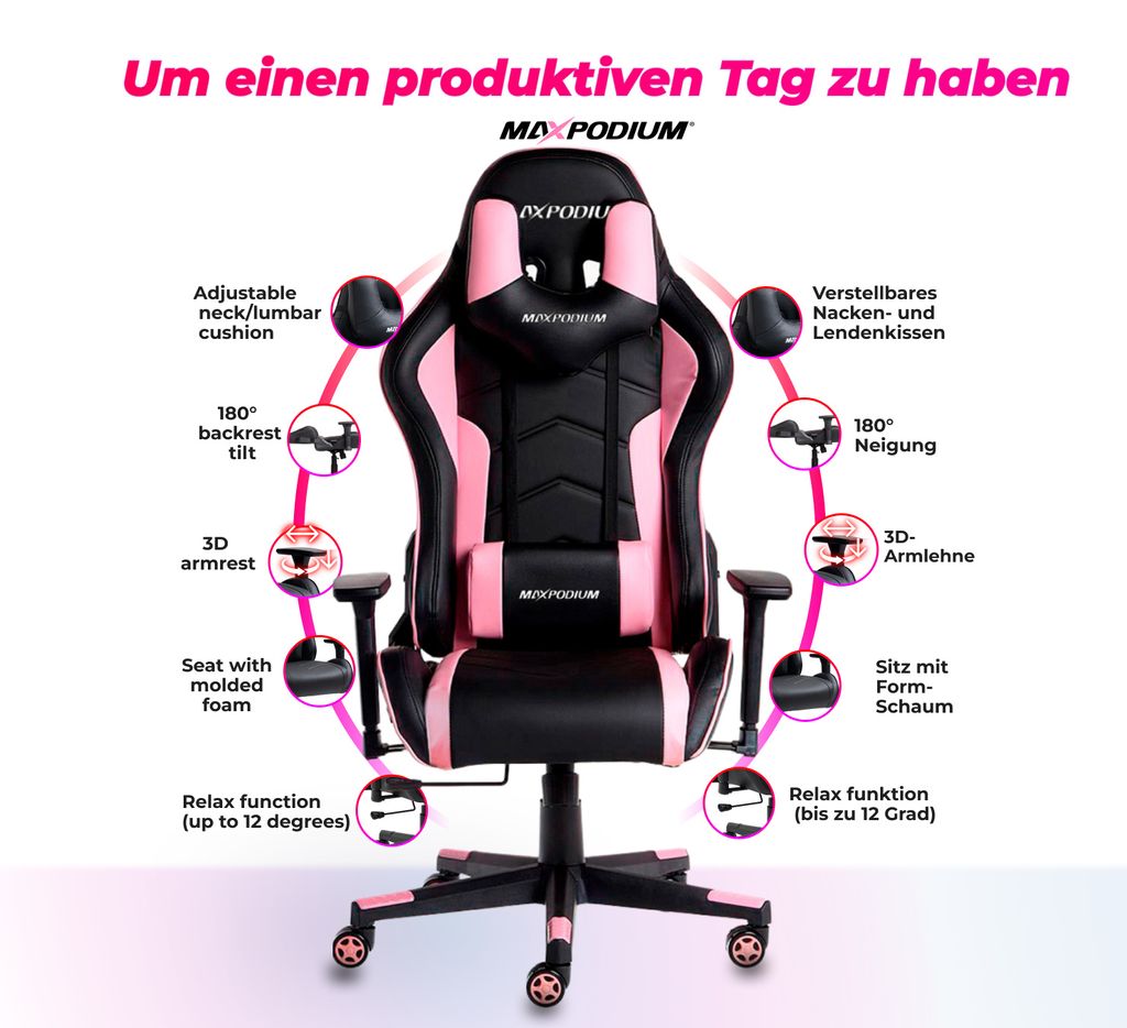 MAXPODIUM Tactical Ergonomischer Gaming Stuhl Bürostuhl Produktbild 9