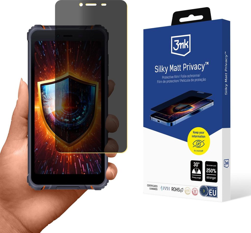 3mk Display Schutzfolie Privatisierung Film Handyfolie Silky Matt Privacy für Aligator RX850 Self-Heal