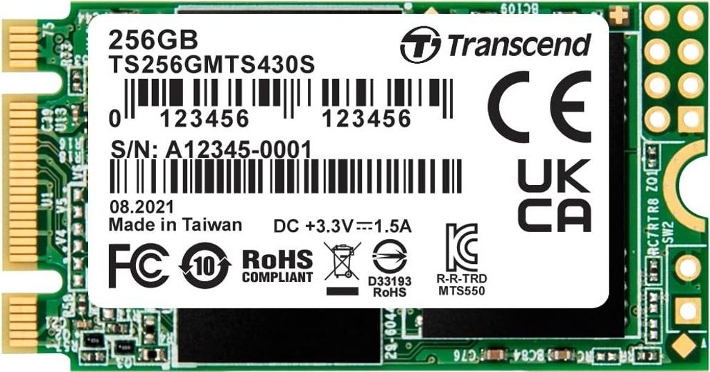 Transcend MTS430S - SSD - 256 GB - intern - M.2 2242