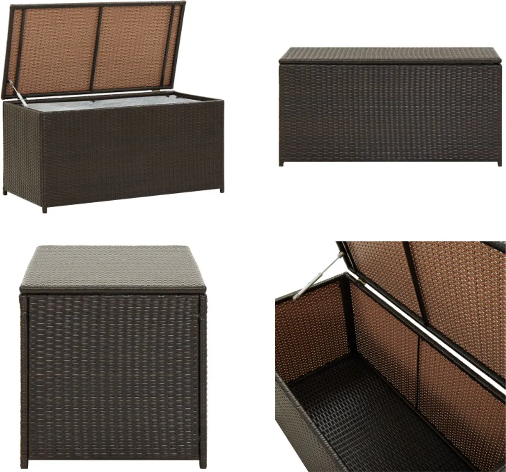 Malle de rangement extérieur en rotin synthétique 100 cm coloris marron