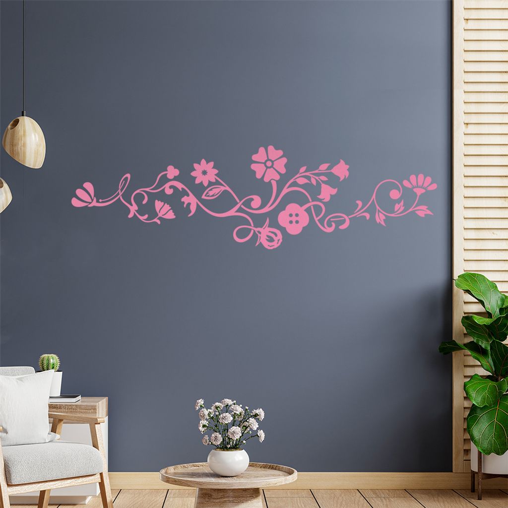 Glöckchen - Blüten - Tribal Wandtattoo in 6 Größen - Wandaufkleber Wall Sticker - Dekoration, Küche, Wohnzimmer, Schlafzimmer, Badezimmer