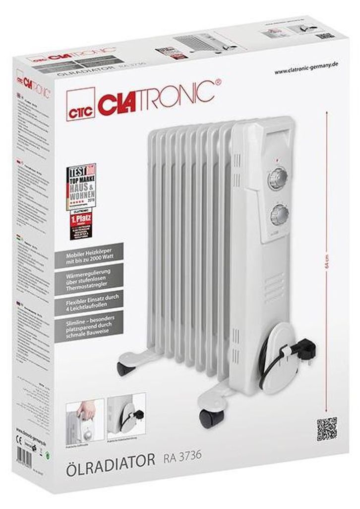 Clatronic RA 3736, Olejový elektrický přímotop, Olej, Obrázek produktu 
