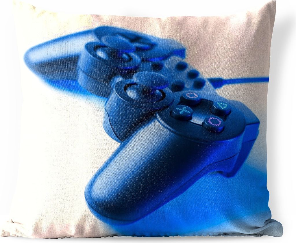 MuchoWow Outdoor Kissen - Gaming-Controller - Blau - 60x60 cm - Wetterfest - Lounge Kissen - Dekoration - Schlaf Kissen