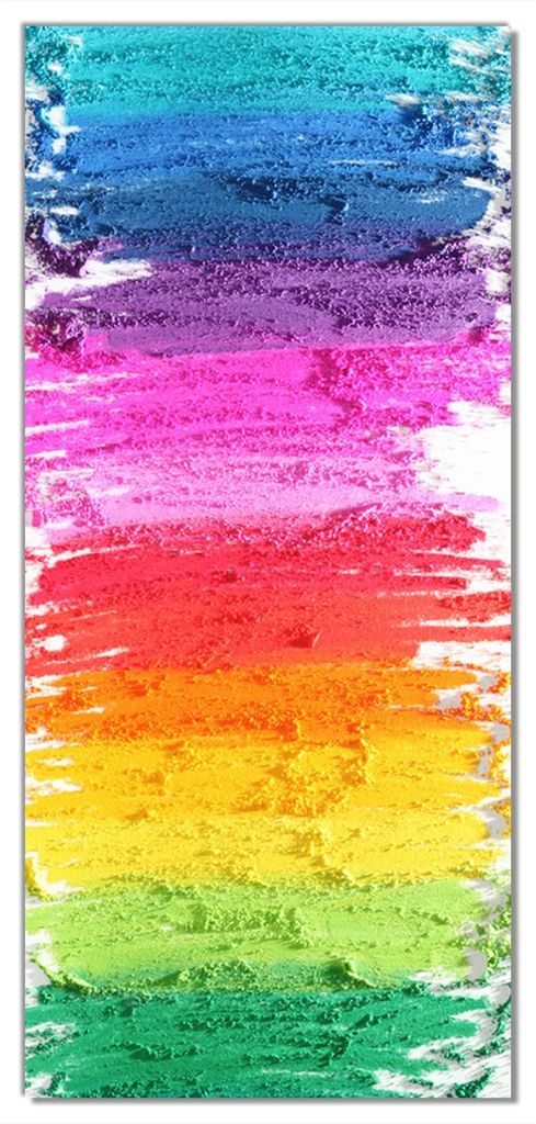 Wallario selbstklebende Türtapete 93 x 205 cm - Regenbogenstreifen auf weißem Hintergrund - Bunter Anstrich - Abwischbar, rückstandsfrei zu entf...