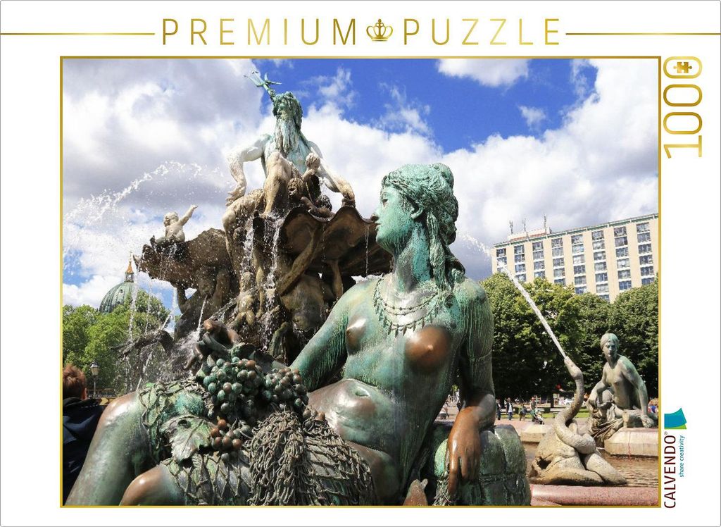 CALVENDO Puzzle Neptunbrunnen am Alexanderplatz in Berlin | 1000 Teile Lege-Größe 64x48cm Foto-Puzzle für glückliche Stunden