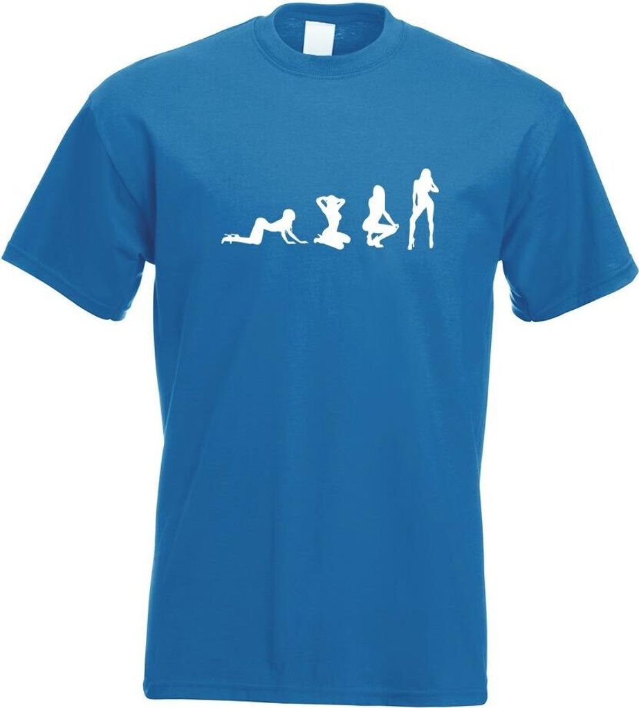 Kiwistar - T-Shirt - royal - y Girl Gogo Evolution Motiv Bedruckt Funshirt Design Print - mit Motiv Bedruckt - Funshirt Design - Sport - Freizeit -...