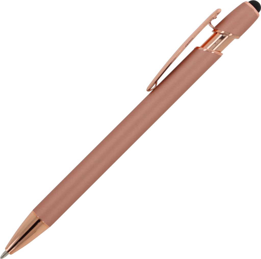 Touchpen Kugelschreiber "Roségold" / aus Metall / Soft-Touch / Farbe: roségold
