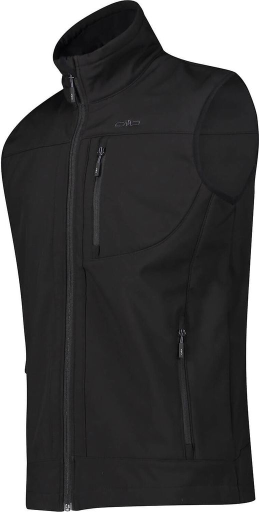 CMP SOFTSHELL VEST Herren Wanderweste Outdoorweste ärmellos schwarz NEU 56