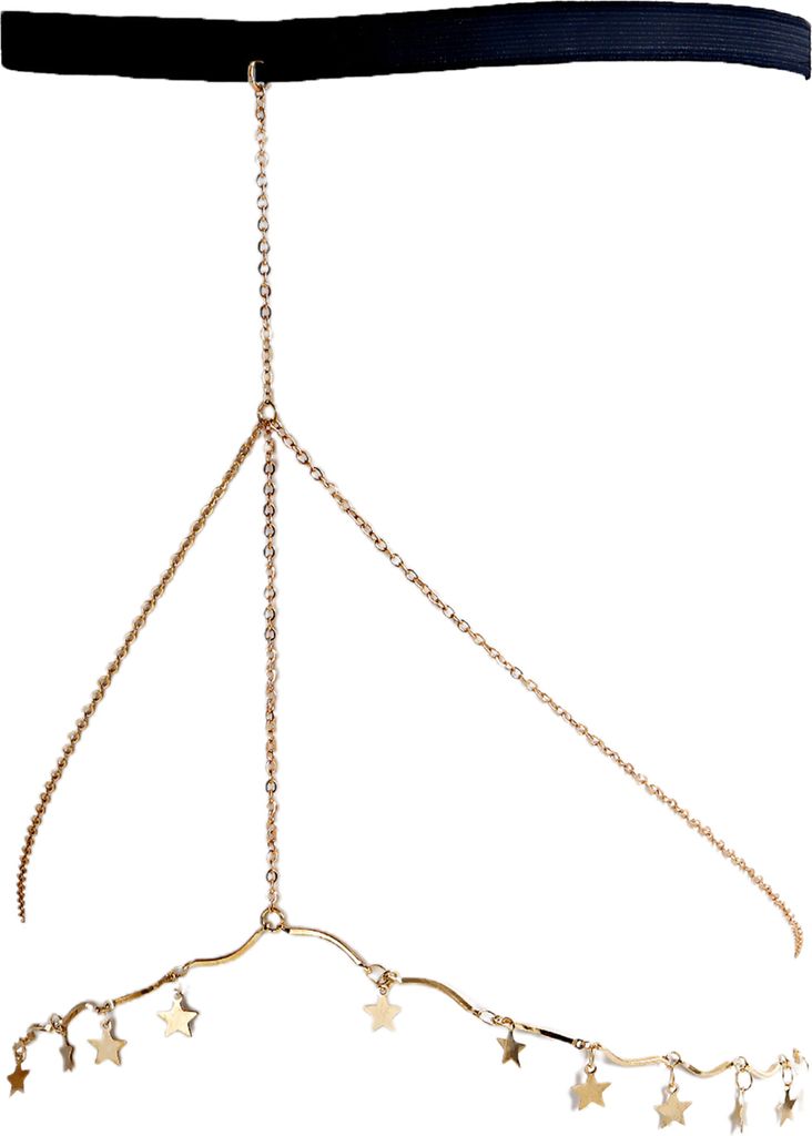 Körperkette, mehrschichtig, verstellbar, lange Quaste, auffällig, passend zum Kleid, Dekoration, geometrischer Stern-Anhänger, Damen, y elastisc...