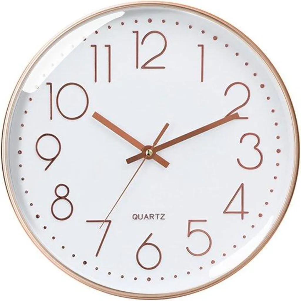 Horloge murale silencieuse 30 cm or rose : fini le tic-tac bruyant