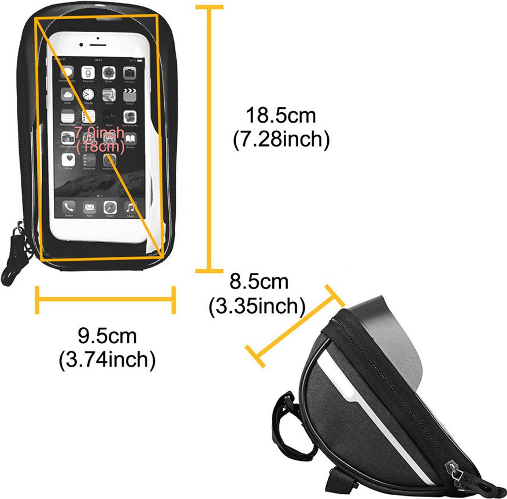 Wasserdichte Fahrrad-Telefonhalter Tasche, Fahrrad-Lenkertasche