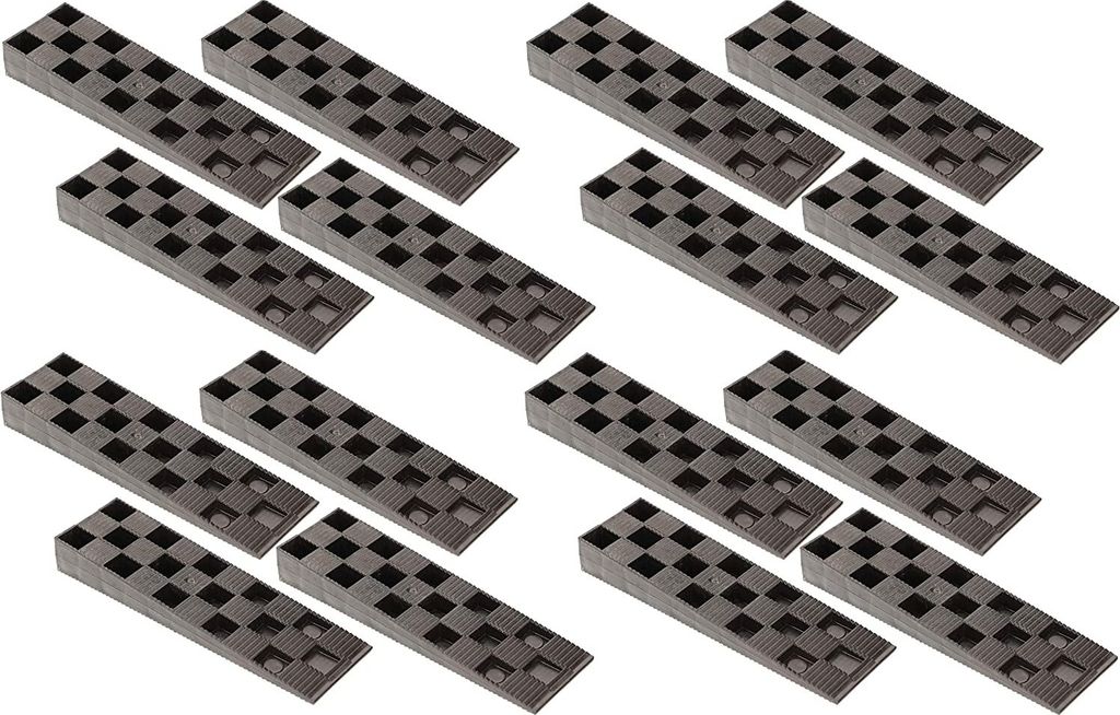 KOTARBAU 200er Set Montagekeile Kunststoff 150 x 44 x 20 mm für Fenster Türen Türzarge Fensterrahmen Schwarz