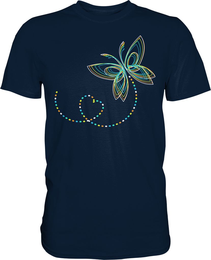 Frauen Bunter Schmetterling T-Shirt – Navy / 3XL Produktbild 
