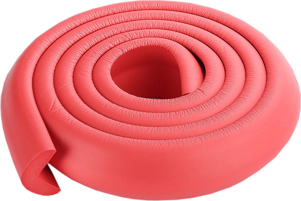 2M L-förmiger, verdickter Baby-Sicherheitstisch Kanteneckenschutz Schutzkissen Antikollisions-Stoßstangenstreifen, rot