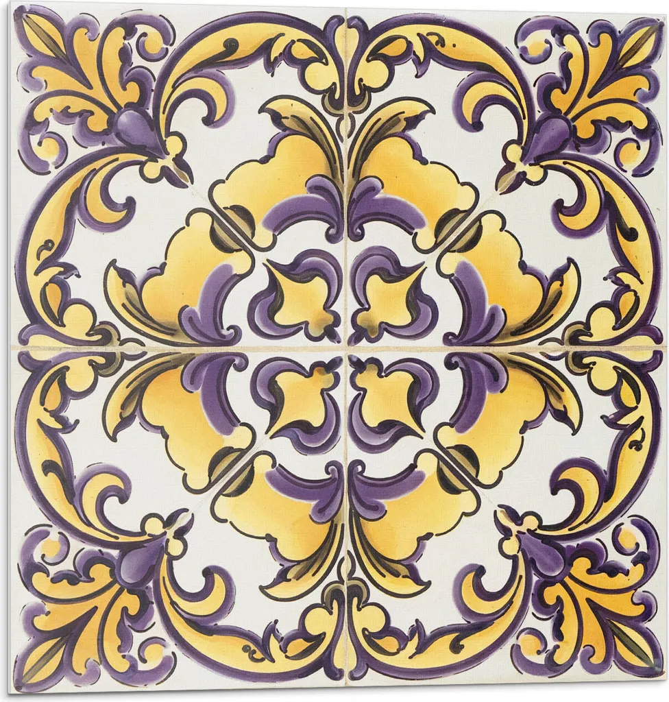 Decorazione Murale Adesiva Floreale | 9 Pezzi Piastrelle PVC 30x30 - 1