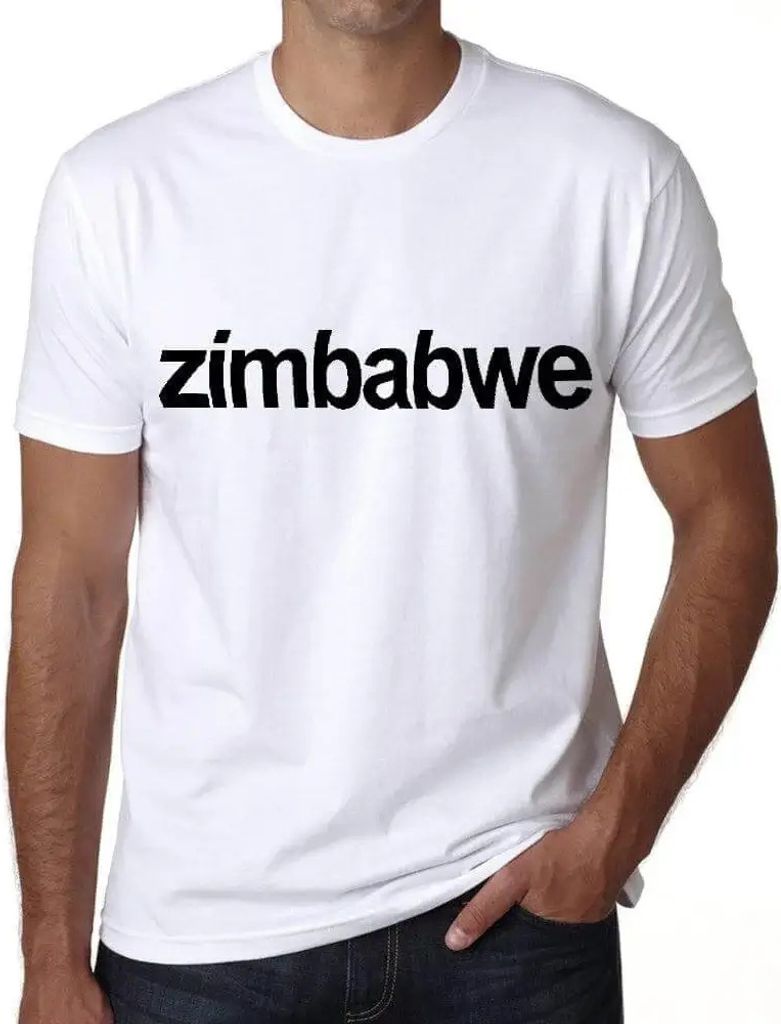 Herren Grafik T-Shirt Zimbabwe Öko-Verantwortlich Vintage Jahrgang Kurzarm Lustige Druck Geburtstag Geschenk Mann