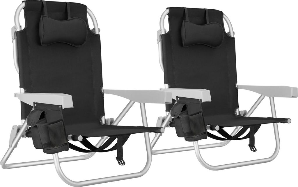 tectake® Aluminium Strandstuhl Coral klappbar, mit Produktbild 