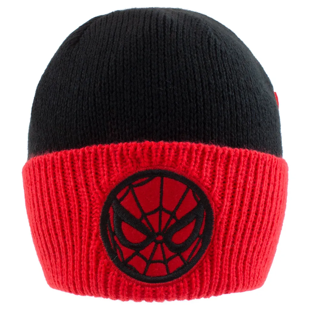 Marvel Comics Spider-Man Beanie Pom Emblema Nero | Cappello Invernale - 1