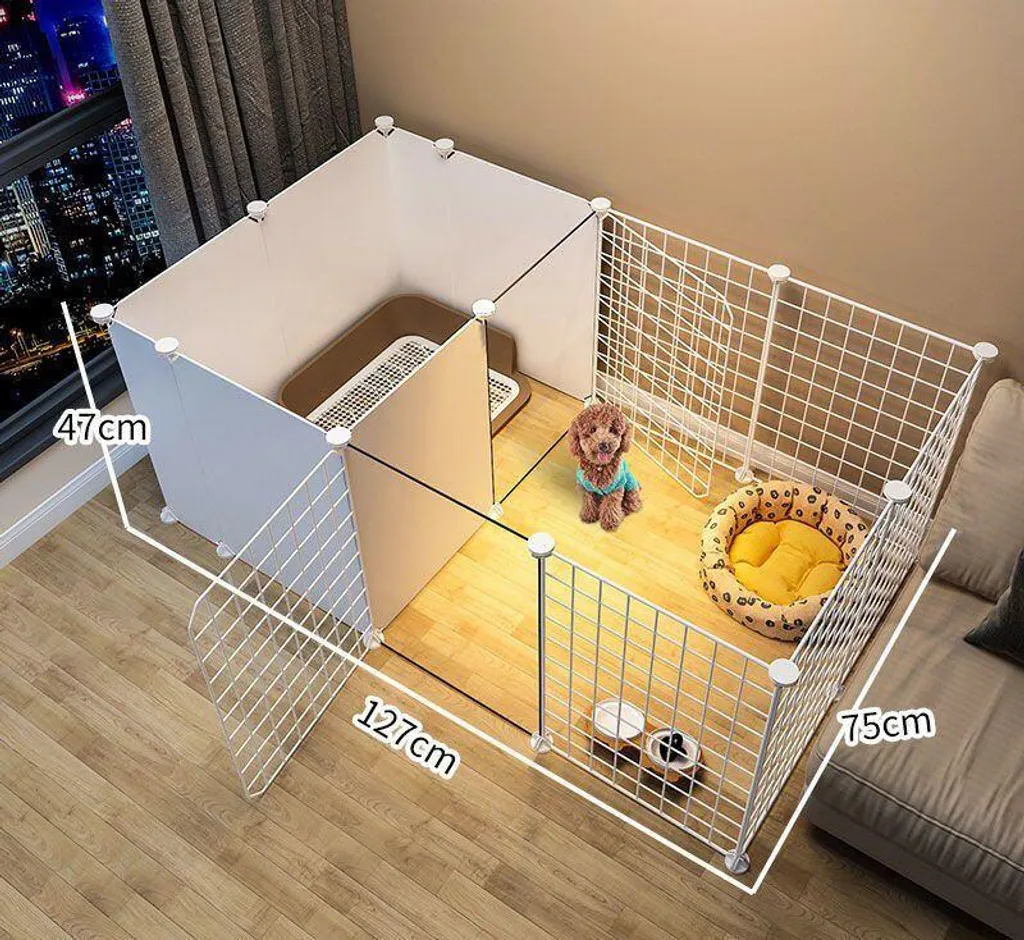 Parc pour animaux de compagnie Azor blanc - Idéal pour chiots et chats