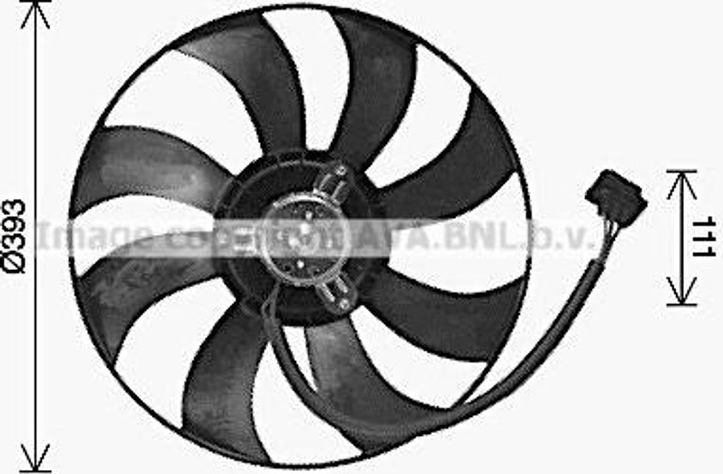 AVA VN7544 Kühlerlüfter OE 6Q0959455D kompatibel mit Cordoba, Ibiza, Fabia, Roomster, Fox, Polo 9N