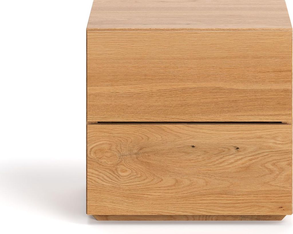 Cube solid wood bedside cabinet 40 cm, Massivholz, Eiche