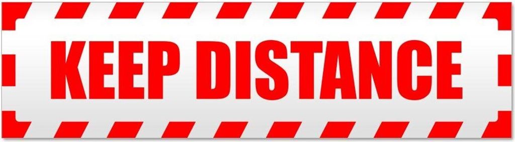 Keep Distance gestreift Magnetschild Schild magnetisch - 60cm Rot - Magnetfolie für Auto PKW Kfz