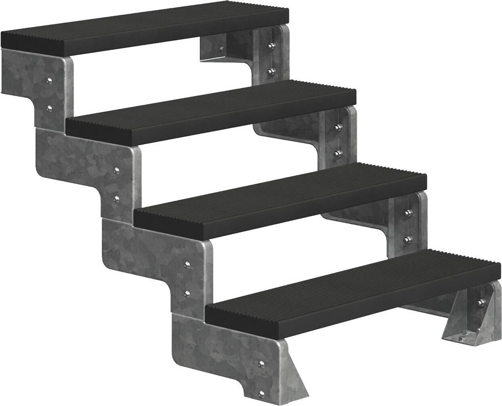 Dolle Außentreppe Gardentop 72-88cm Geschosshöhe mit Trimax anthrazit 100cm breit ohne Geländer