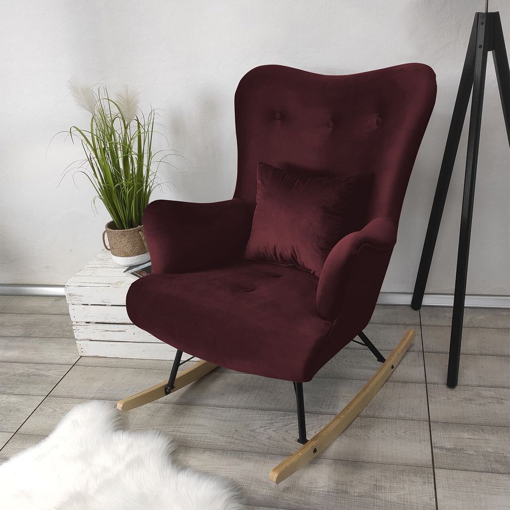 MIRJAN24 Schaukelsessel Zawil, Vintage Relaxsessel, Polstersessel, Wohnzimmersessel vom Hersteller (Farbe: Magic Velvet 2202)