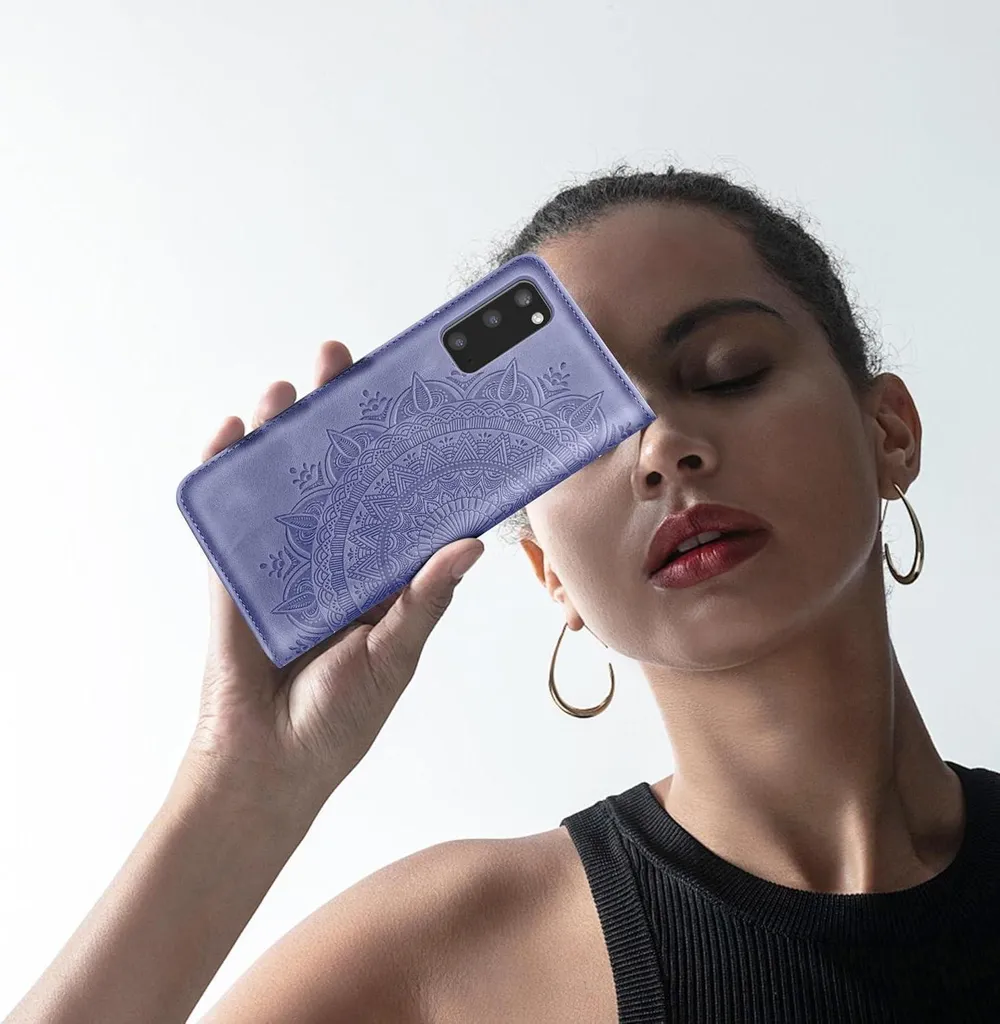 Etui Samsung Galaxy S20 Violet Housse Protection Intégrale Mode Support