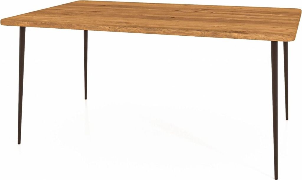 Esstisch Tula aus Wildeiche massiv 90x170x78 mit schwarzen Metallbeinen
