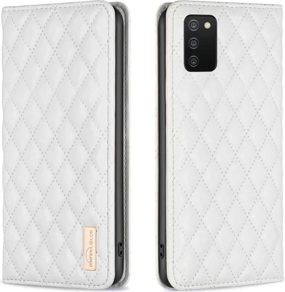 Cover Samsung A03S Bianca Flip Leather Case con Supporto e Portacarte