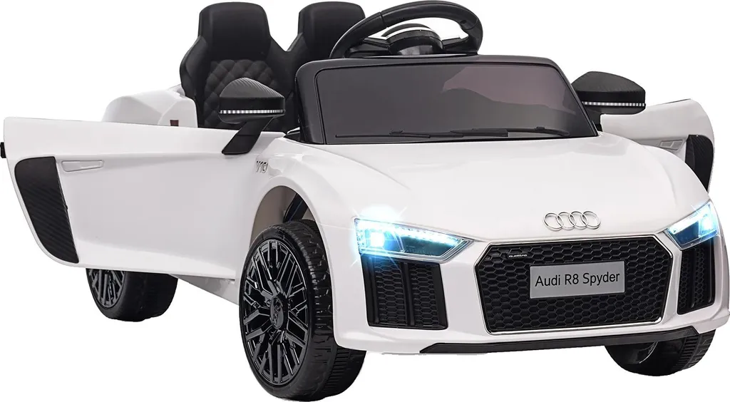 Voiture électrique pour enfant blanc avec télécommande et musique LED