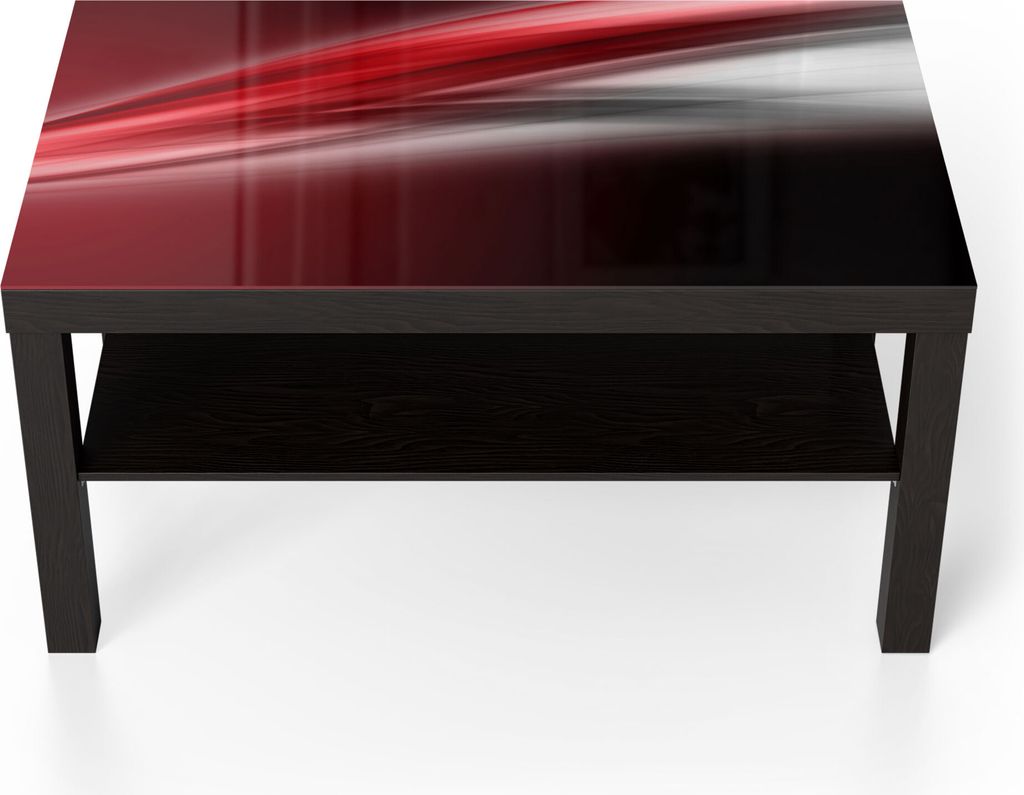 DEQORI Couchtisch 90x55 cm Schwarz 'Energiegeladener Schweif' Glas Beistelltisch