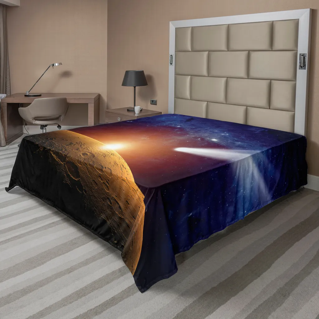 Lenzuolo Spaziale ABAKUHAUS Marte: Design Galattico 260x228 Arancione