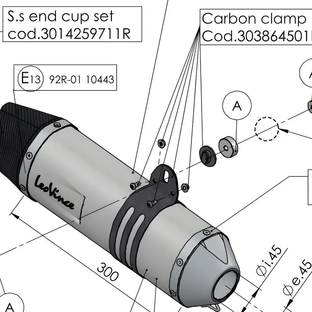 Kit visserie pour échappement LeoVince Beta 125 RR - Support silencieux