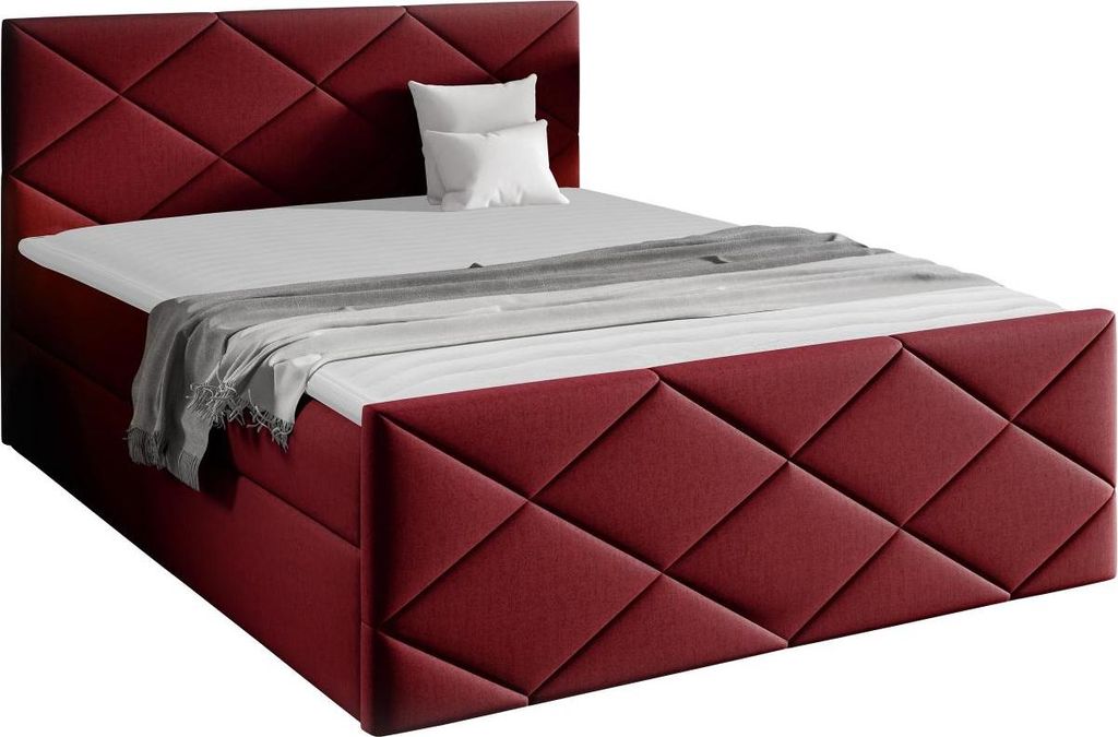 MIRJAN24 Boxspringbett Herkules, Ehebett mit zwei Bettkästen, Doppelbett, Stilvoll Schlafzimmer (Kameleon 59, Größe: 180x200 cm)