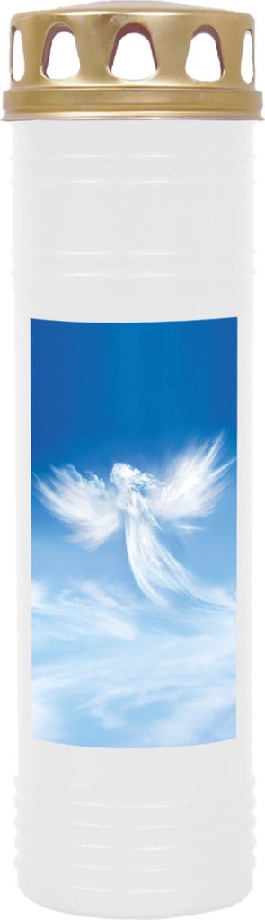 HS Candle 4er Pack Grabkerzen mit Motiv, Grablicht mit Brenndauer von ca. 7 Tage, Motiv: Engel Wolke, in vielen weiteren Varianten