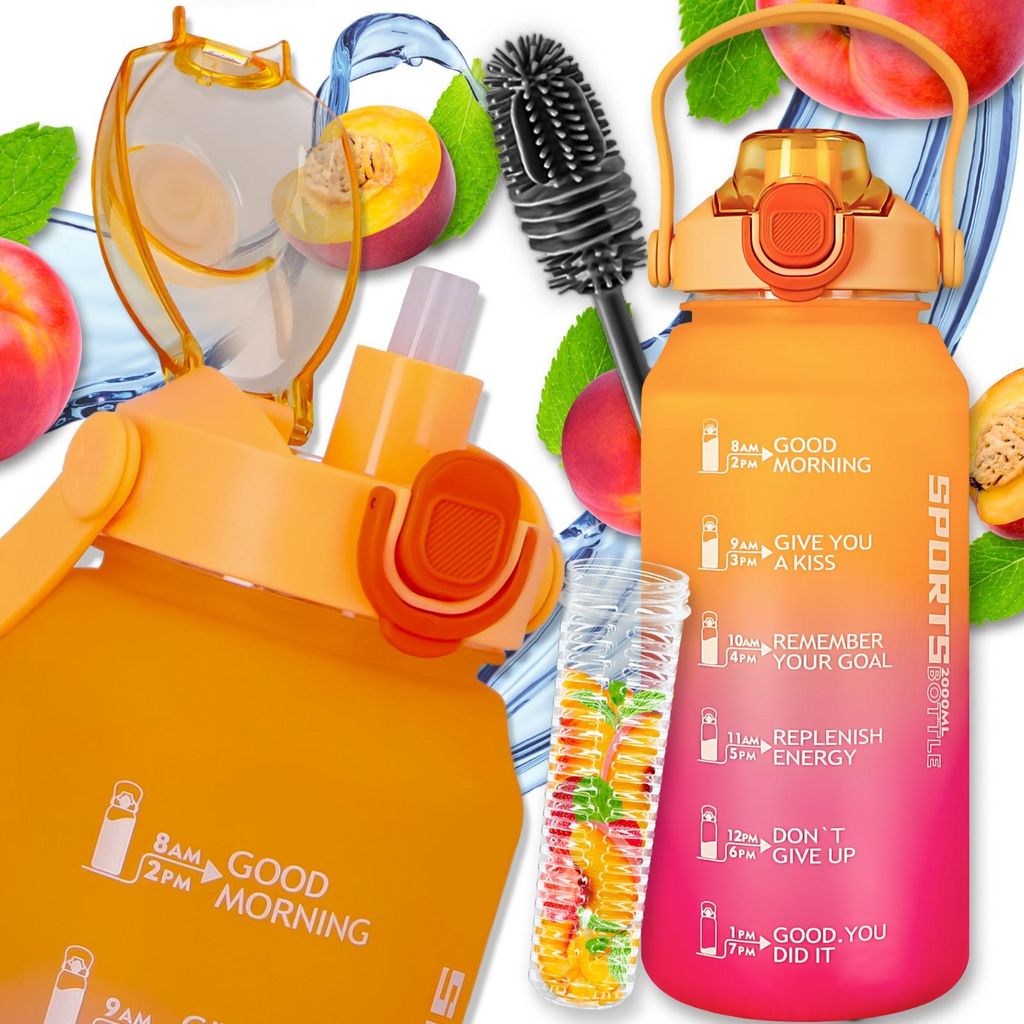 Kuketo | Trinkflasche 2 l mit Zeitmarkierungen, Produktbild 
