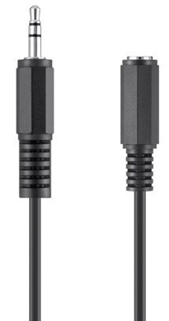 Belkin 3 m Klinke Audiokabel für Audiogerät, Kopfhörer - Zweiter Anschluss: Mini-phone Audio - Female - Verlängerungskabel - Schwarz