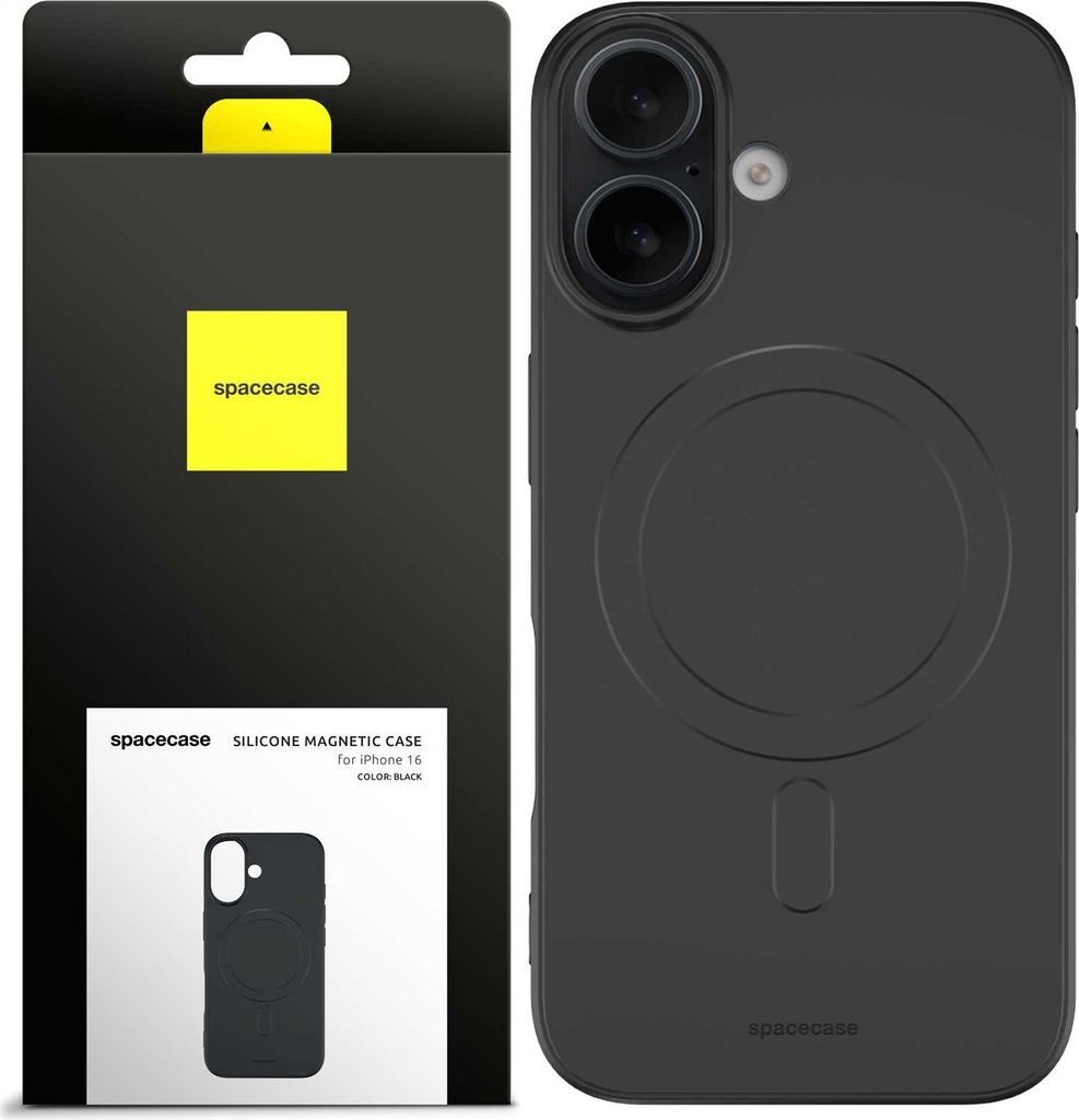 Spacecase Silikon Magnetische Hülle iPhone 16 schwarz