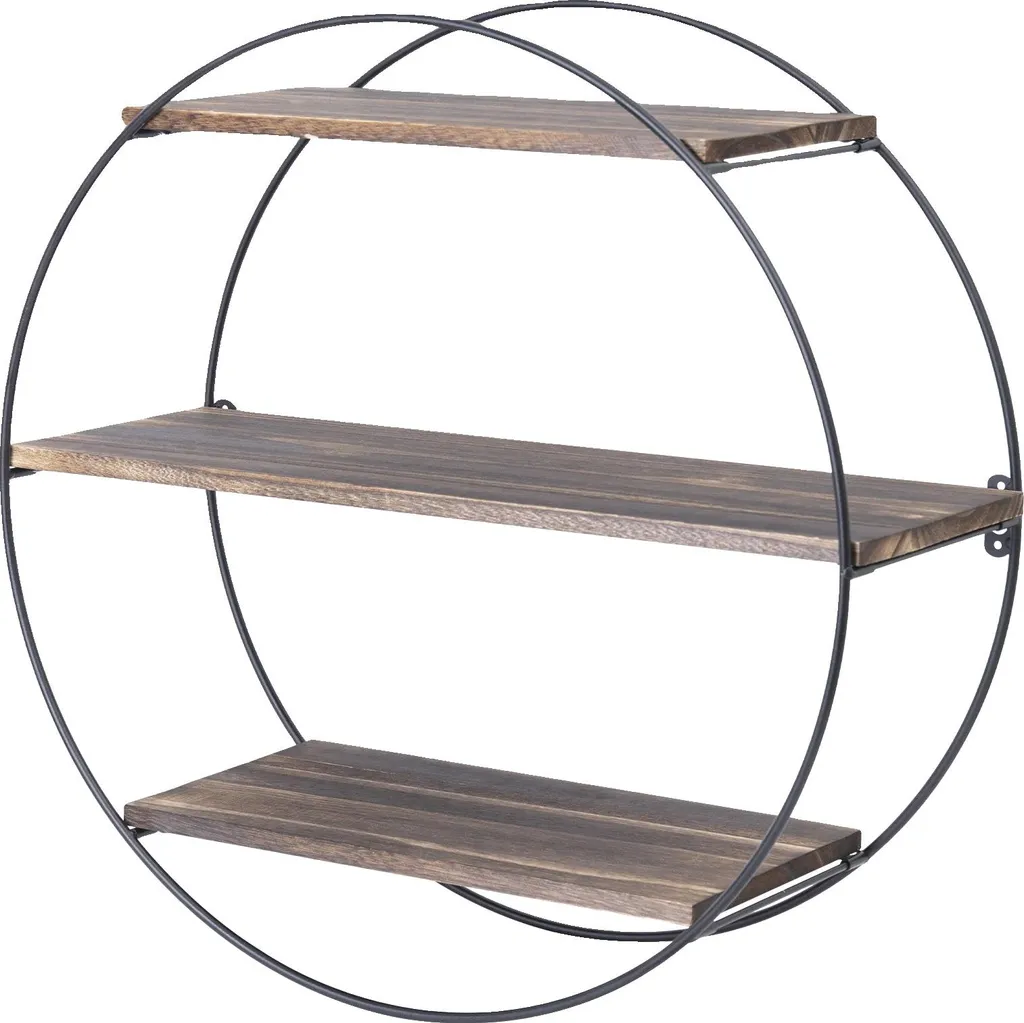 Étagère murale pour salon et bureau triple niveau marron